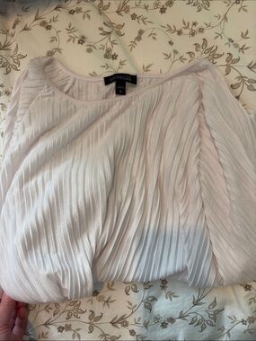 Express Light Blush Pleated Boatneck Blouse